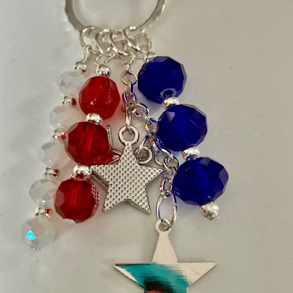 Charm Necklace-Red, White and Blue